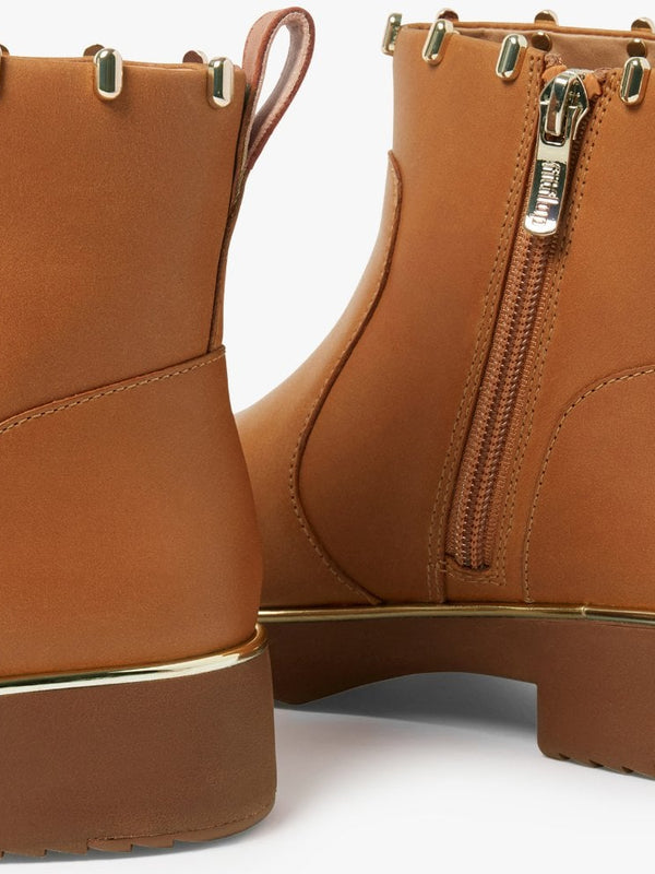 Jacinta Light Tan Leather Ankle Boots
