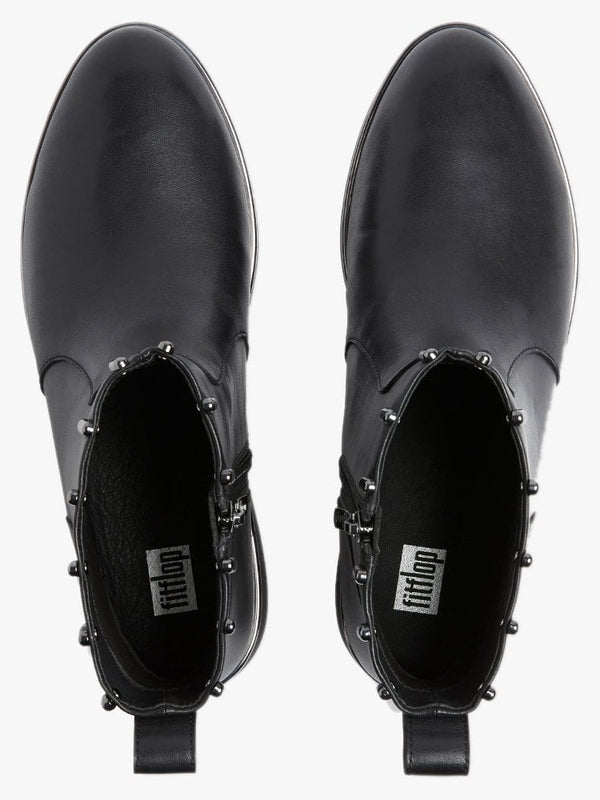 Jacinta Black Leather Ankle Boots