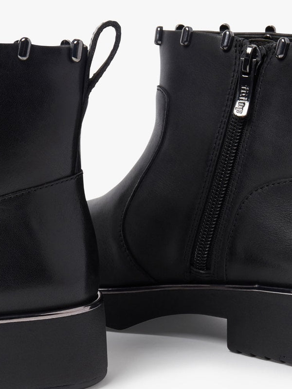 Jacinta Black Leather Ankle Boots
