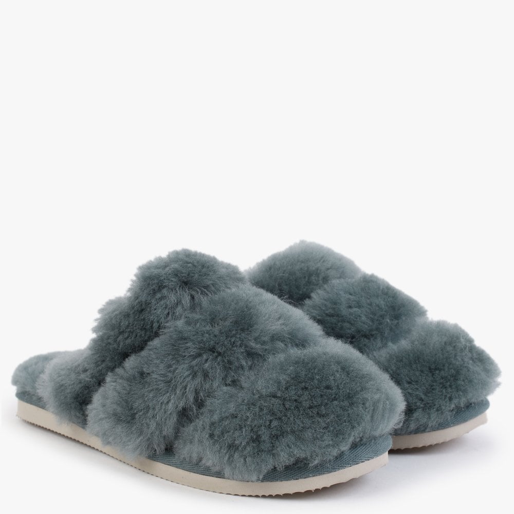 Shree Green Sheepskin Slippers