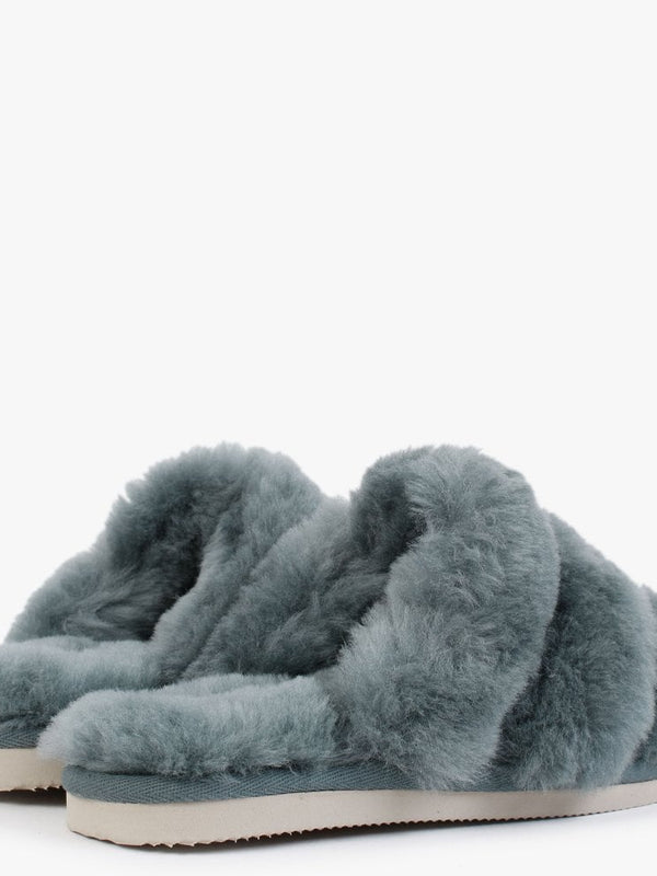 Shree Green Sheepskin Slippers