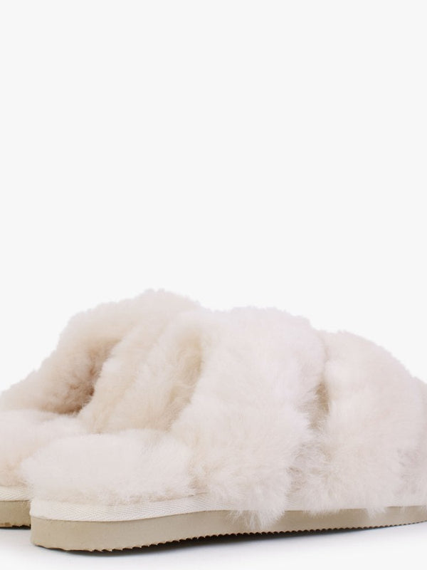 Shree Beige Sheepskin Slippers