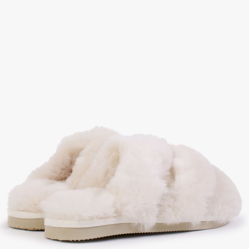 Shree Beige Sheepskin Slippers