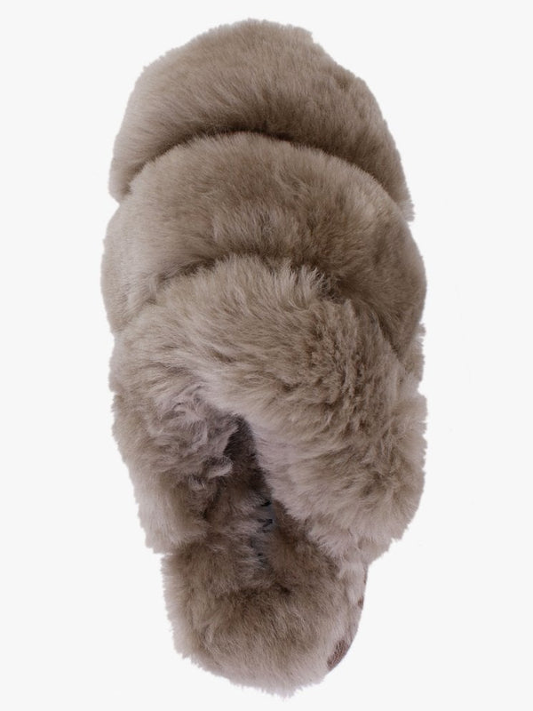 Shree Taupe Sheepskin Slippers