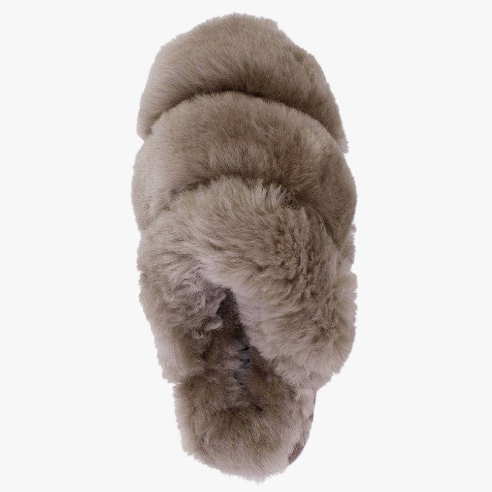 Shree Taupe Sheepskin Slippers