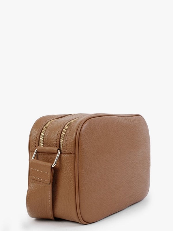 Dicam Tan Leather Woven Camera Bag
