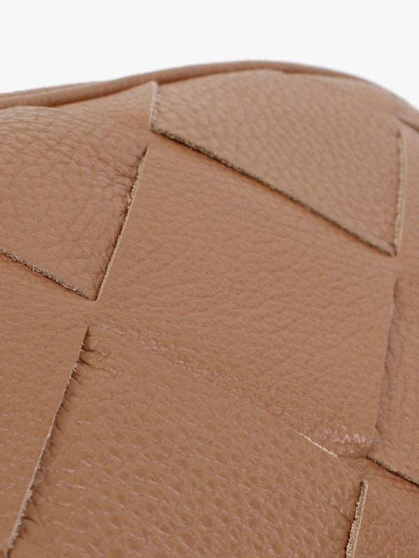 Dicam Tan Leather Woven Camera Bag