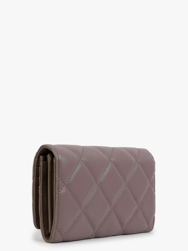 Ocarina Taupe Quilted Flap-Over Wallet