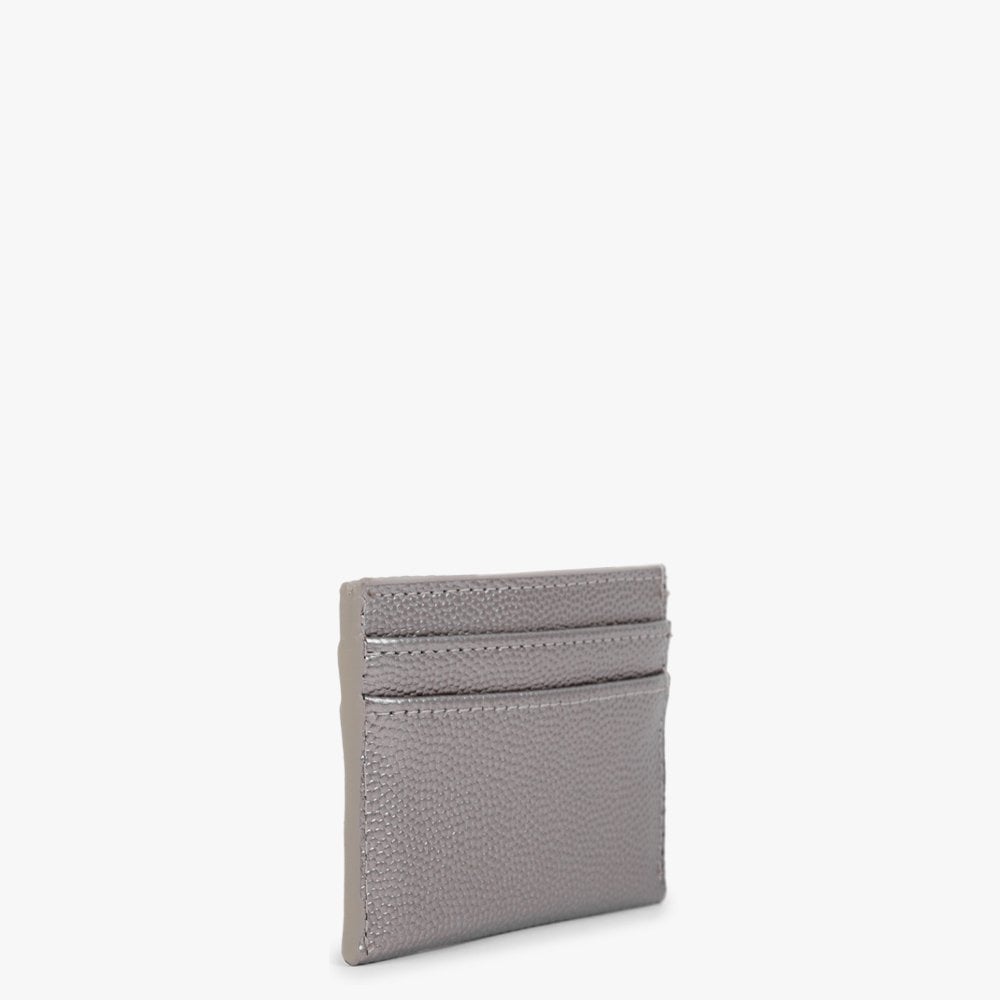 Divina Grigio Met Pebbled Card Case