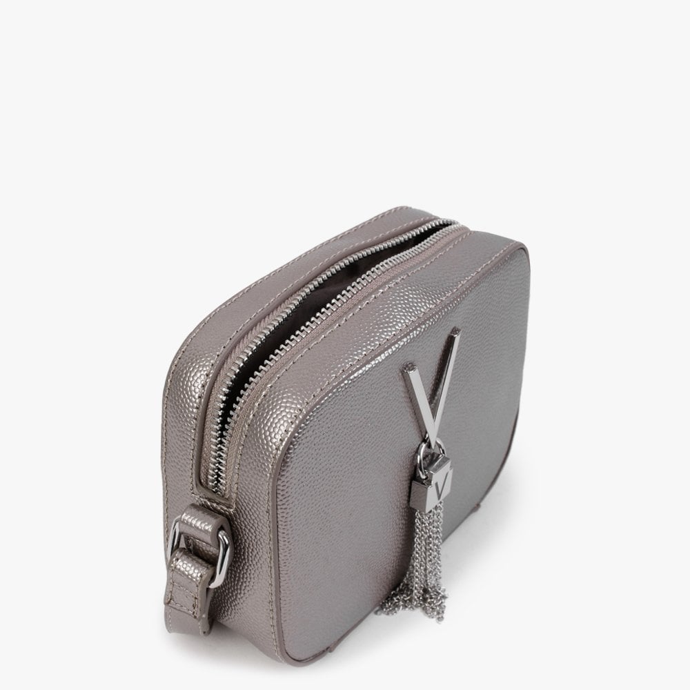 Divina Pewter Pebbled Camera Bag