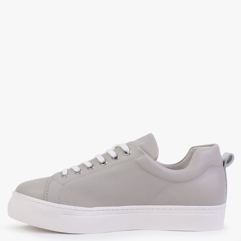 Angels Ease Grey Leather Silver Wing Trainers