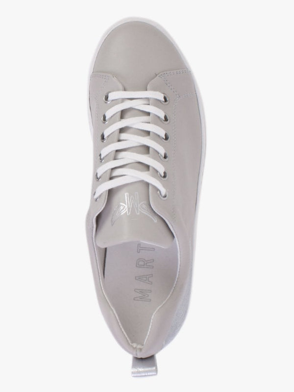 Angels Ease Grey Leather Silver Wing Trainers