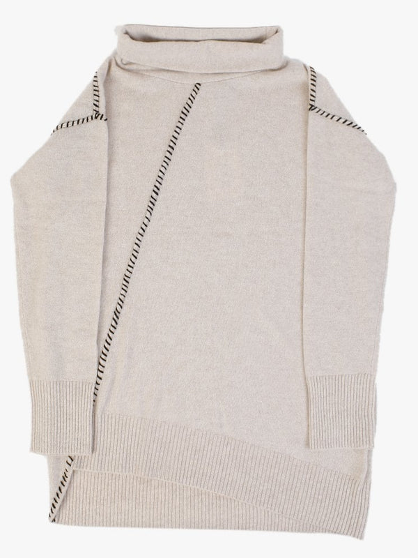 Cashmere Birch Black Asymmetric Sweater