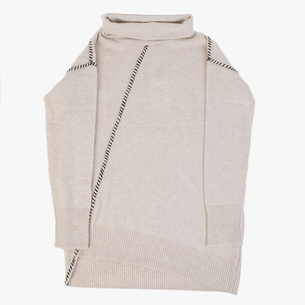 Cashmere Birch Black Asymmetric Sweater