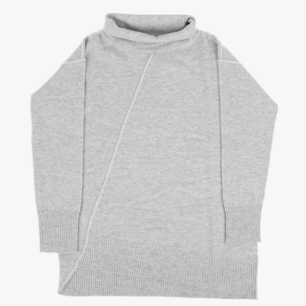 Cashmere Foggy Snow Asymmetric Sweater