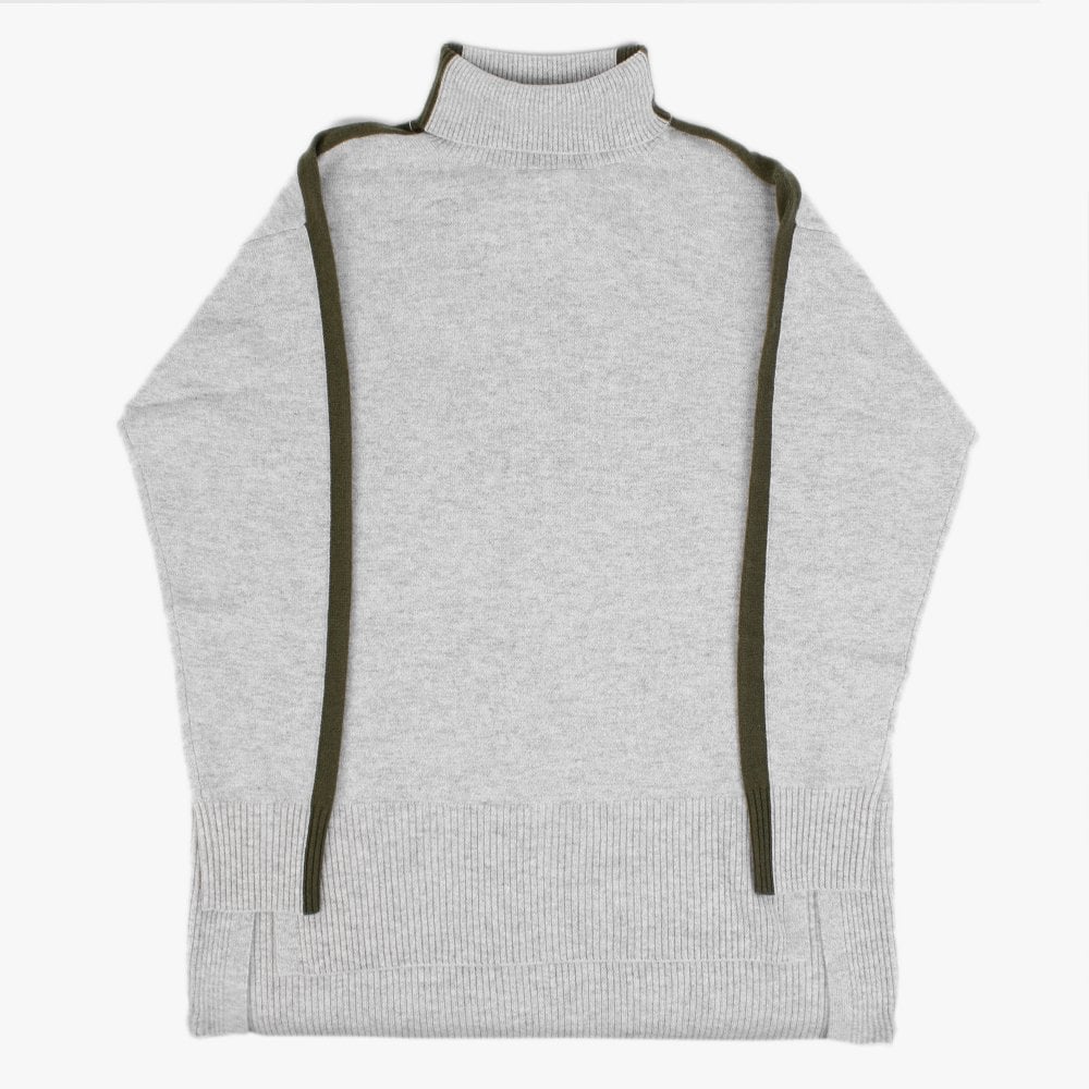 Cashmere Foggy & Khaki Boyfriend Polo Neck Sweater