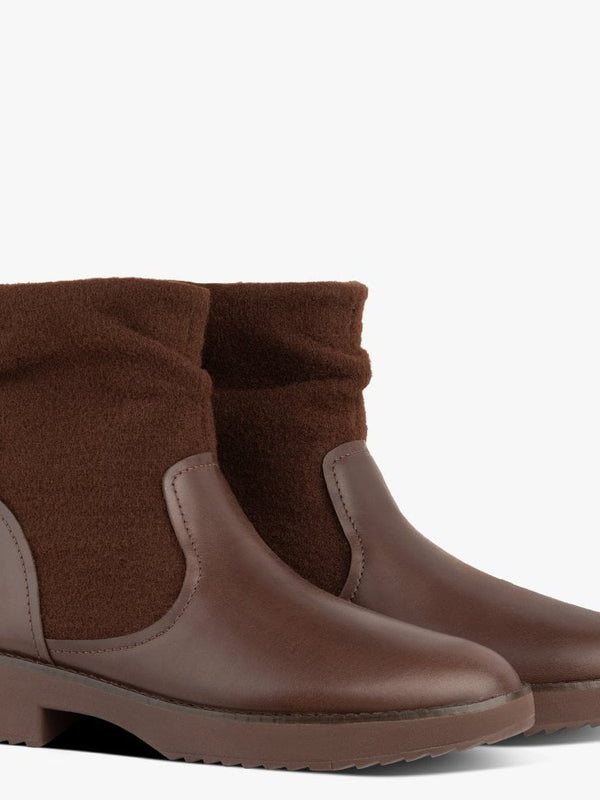 Nisse Mixte Chocolate Brown Leather & Wool Ankle Boots