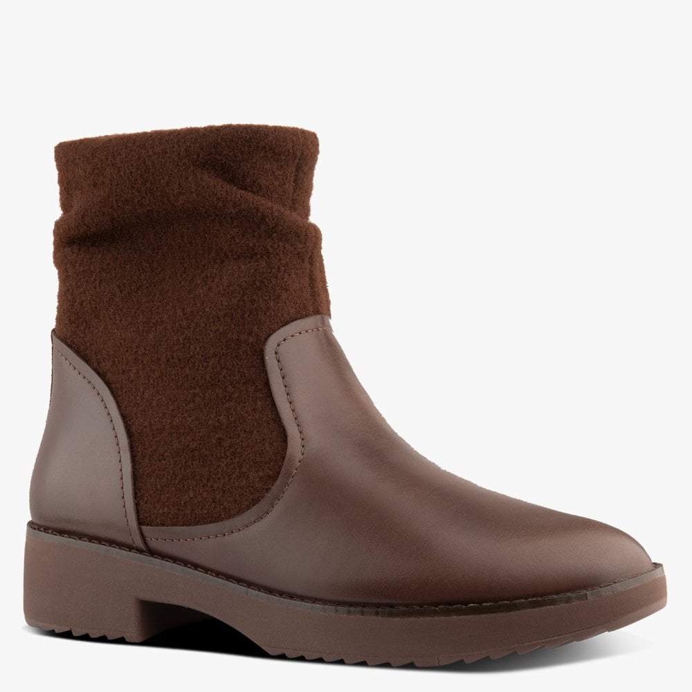 Nisse Mixte Chocolate Brown Leather & Wool Ankle Boots