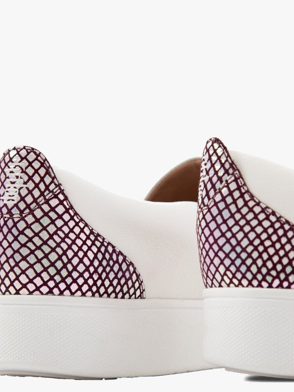 Sania Exotic Embossed Beetroot Mix Leather Trainers