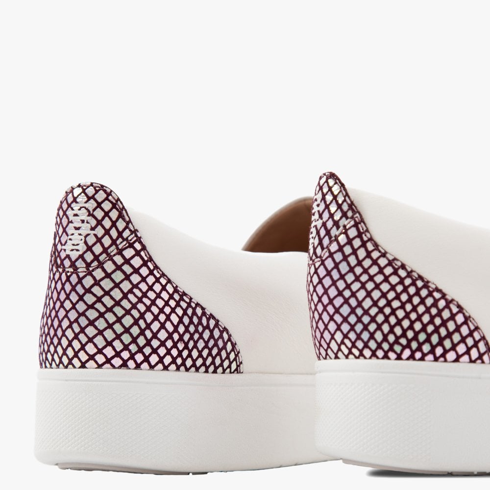 Sania Exotic Embossed Beetroot Mix Leather Trainers