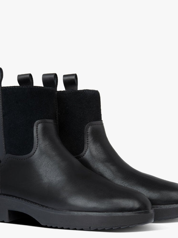 Signey Mixte All Black Leather Ankle Boots