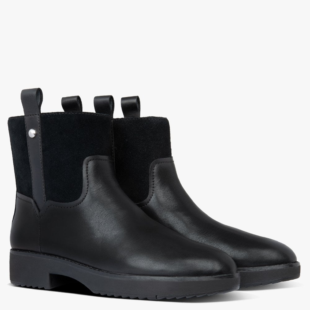 Signey Mixte All Black Leather Ankle Boots
