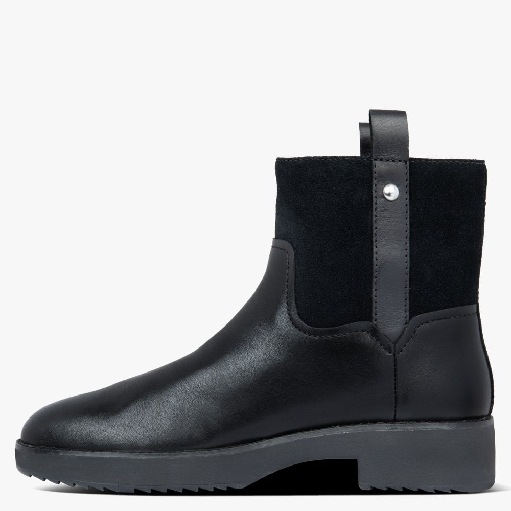 Signey Mixte All Black Leather Ankle Boots