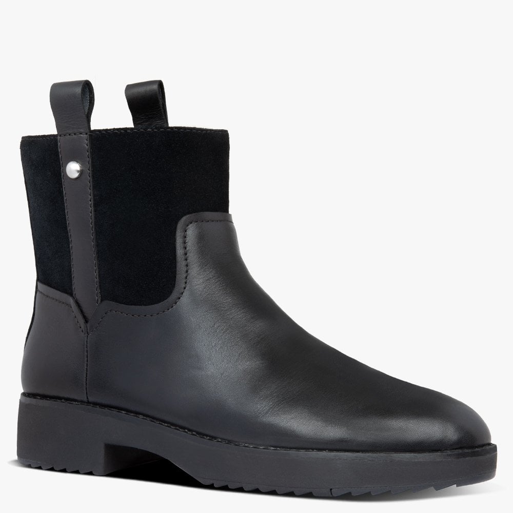 Signey Mixte All Black Leather Ankle Boots