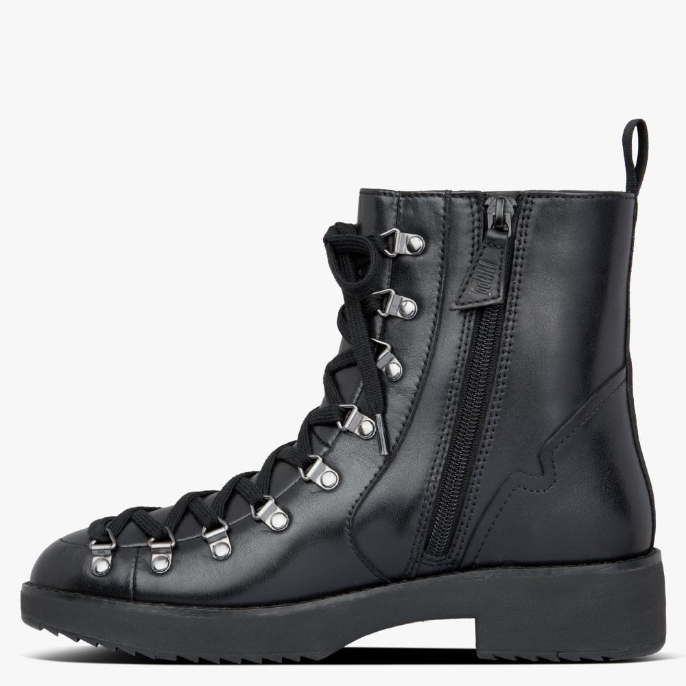 Skandi All Black Leather Ankle Boots