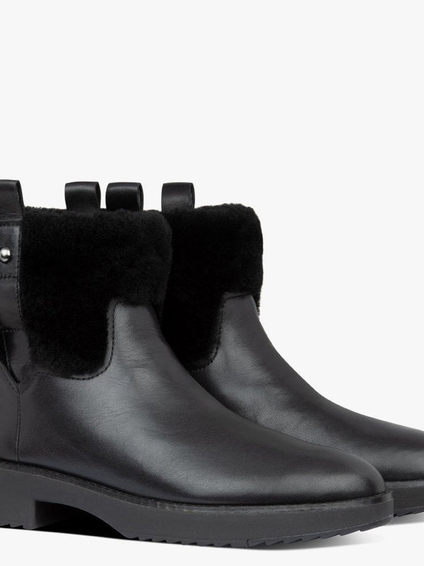 Mimie Black Leather Ankle Boots