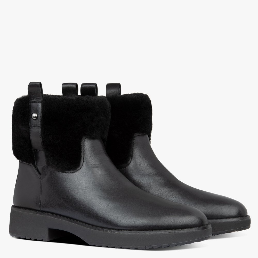 Mimie Black Leather Ankle Boots