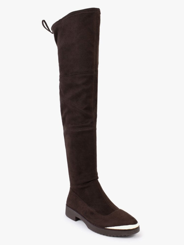Cosema Stretch Brown Over The Knee High Boots