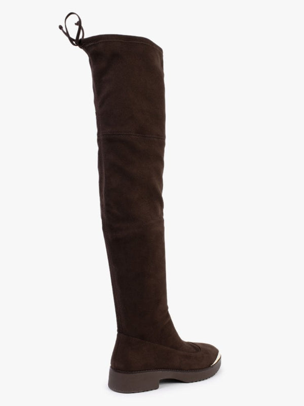 Cosema Stretch Brown Over The Knee High Boots