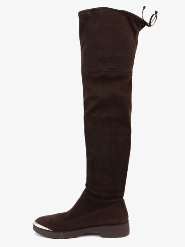 Cosema Stretch Brown Over The Knee High Boots
