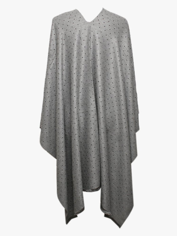 Grey Super Soft Jewelled Cape