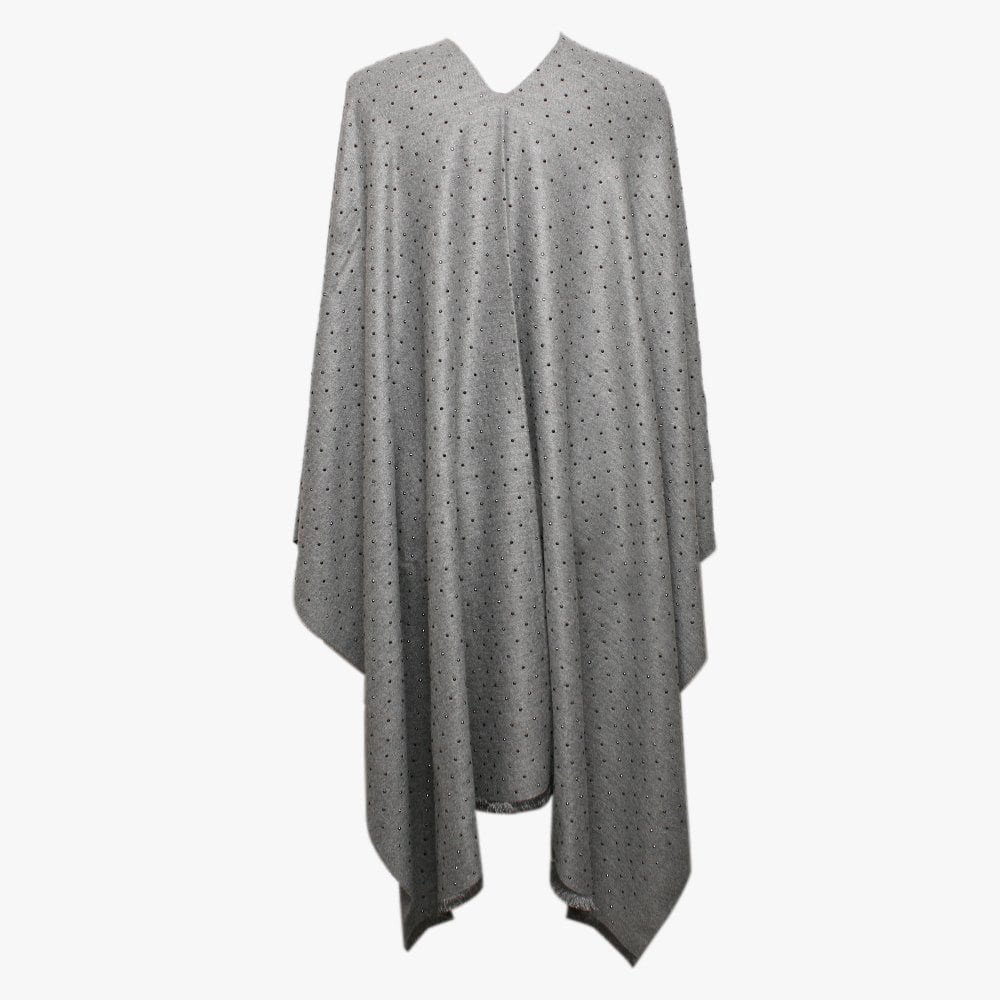 Grey Super Soft Jewelled Cape