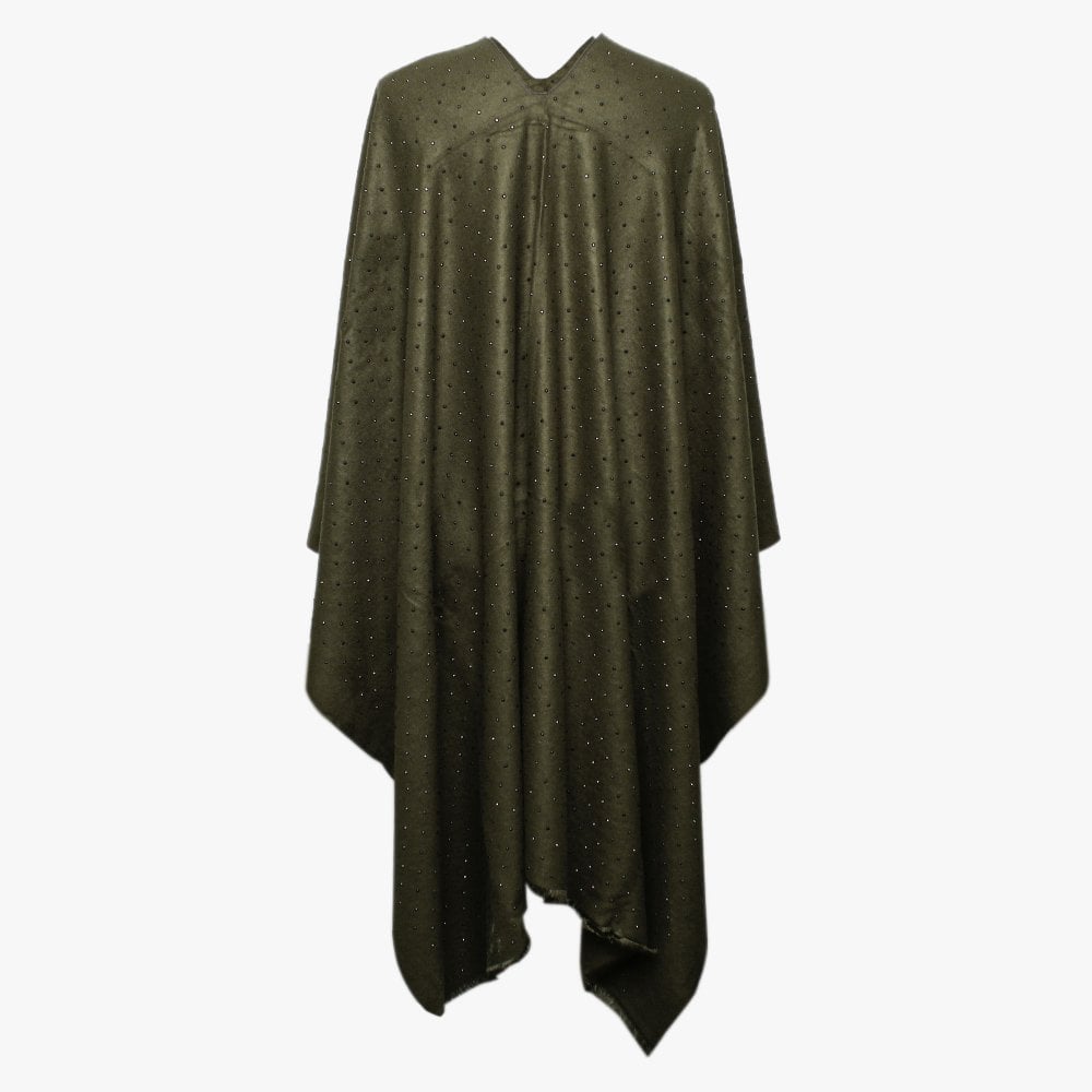 Khaki Super Soft Jewelled Cape