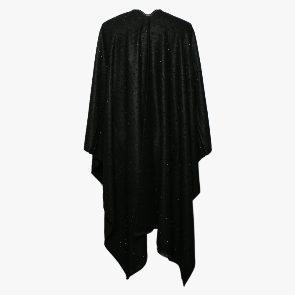 Black Super Soft Jewelled Cape