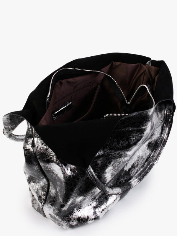 Silver & Black Metallic Shoulder Bag