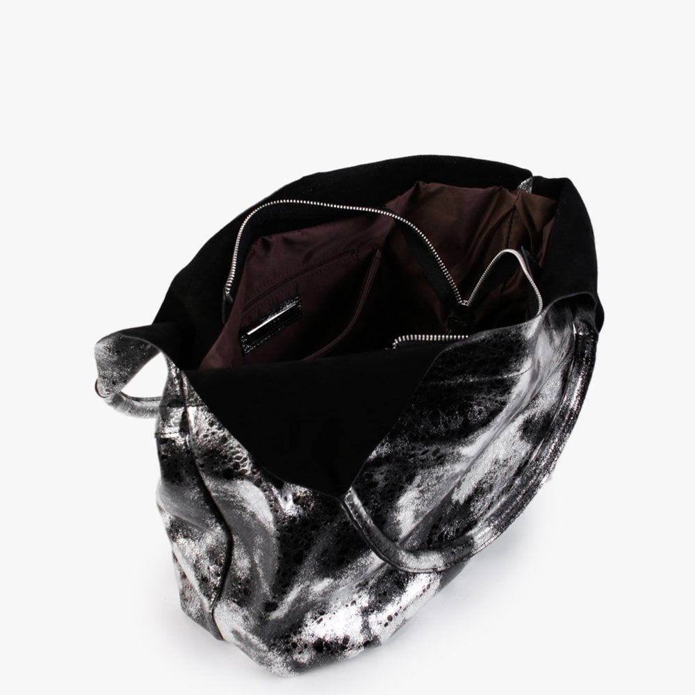 Silver & Black Metallic Shoulder Bag
