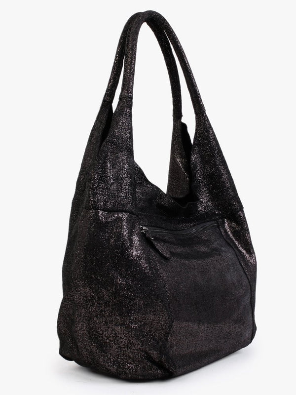 Pewter Metallic Shoulder Bag