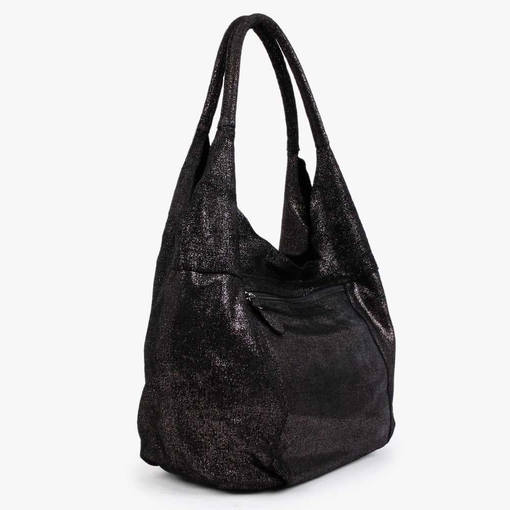 Pewter Metallic Shoulder Bag