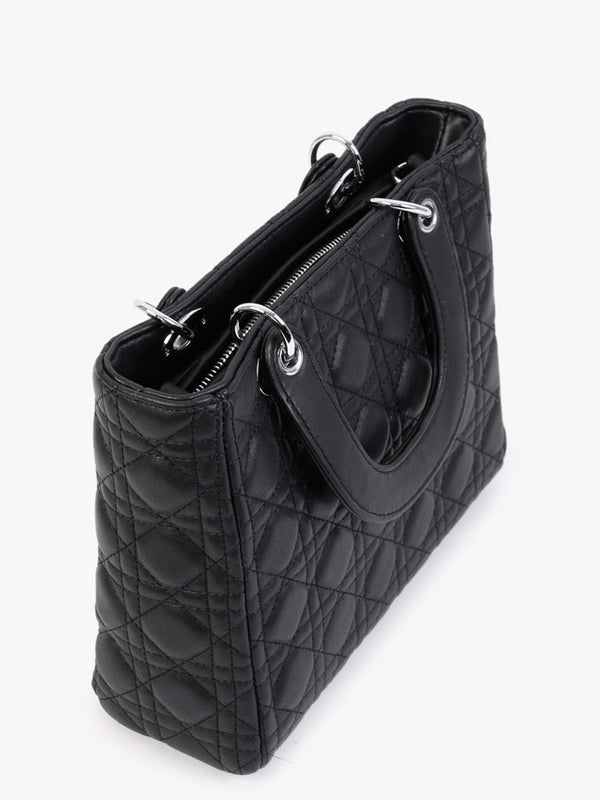 Black Quilted Box Bag