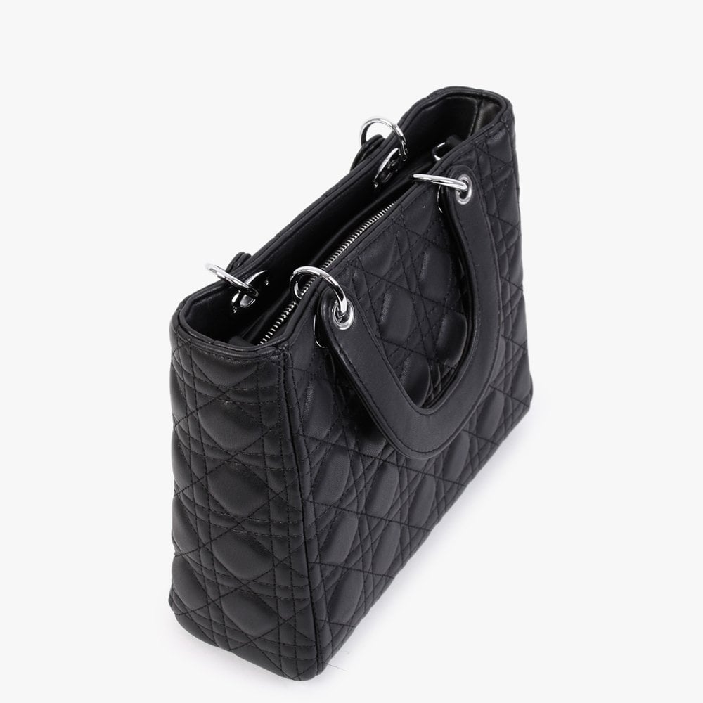 Black Quilted Box Bag