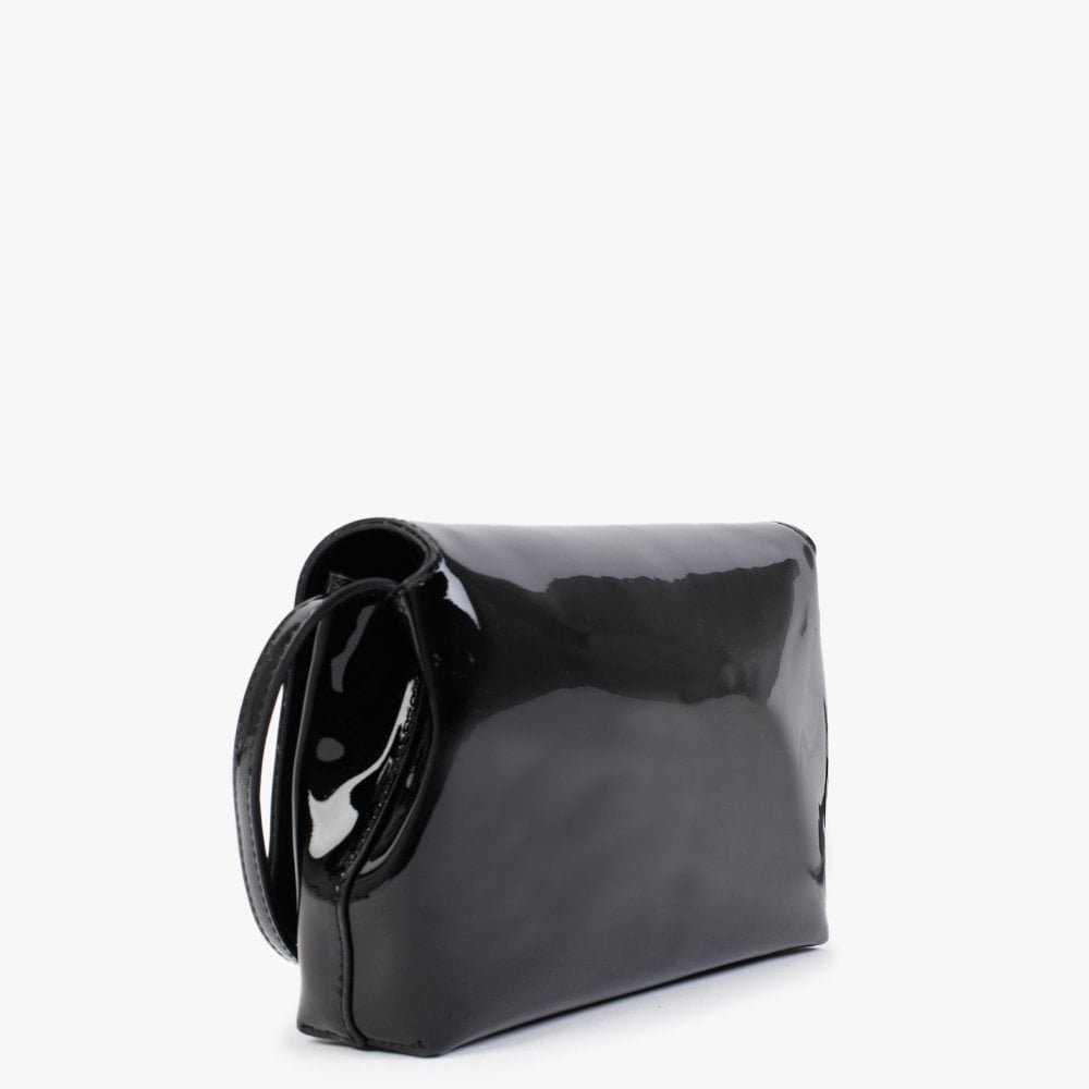 Eagle Black Patent Shoulder Bag