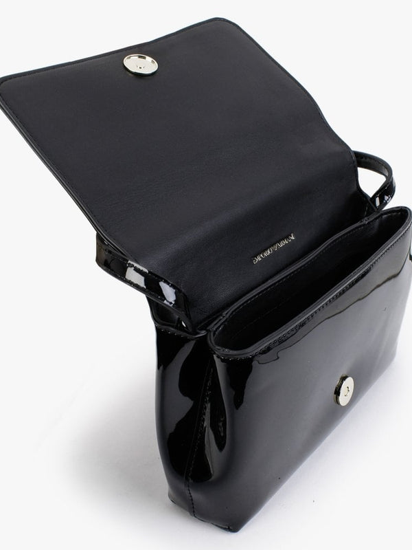 Eagle Black Patent Shoulder Bag