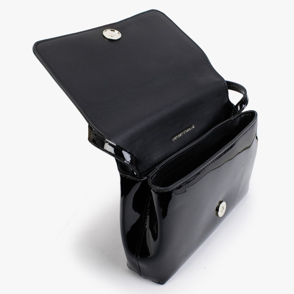 Eagle Black Patent Shoulder Bag