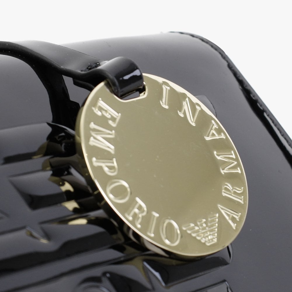 Eagle Black Patent Shoulder Bag