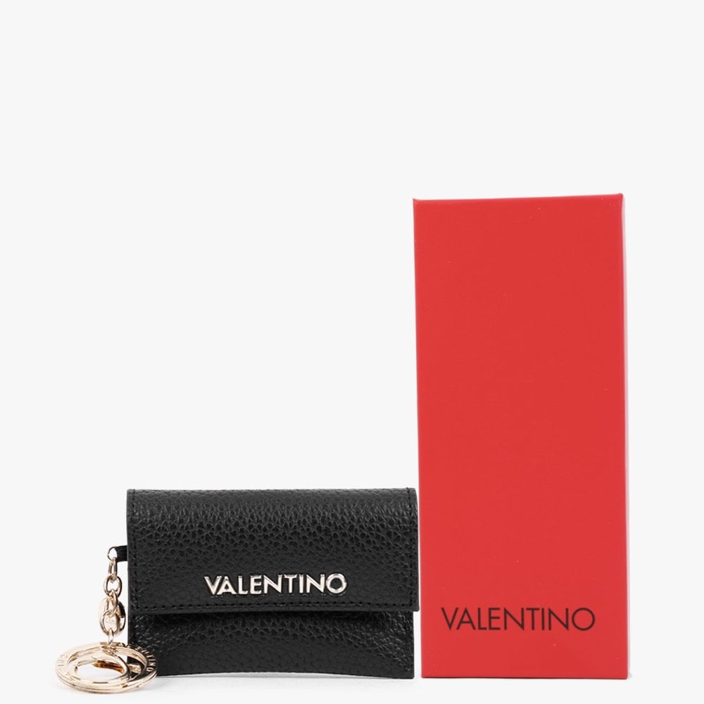 Grass Black Pebbled Keyring Pouch