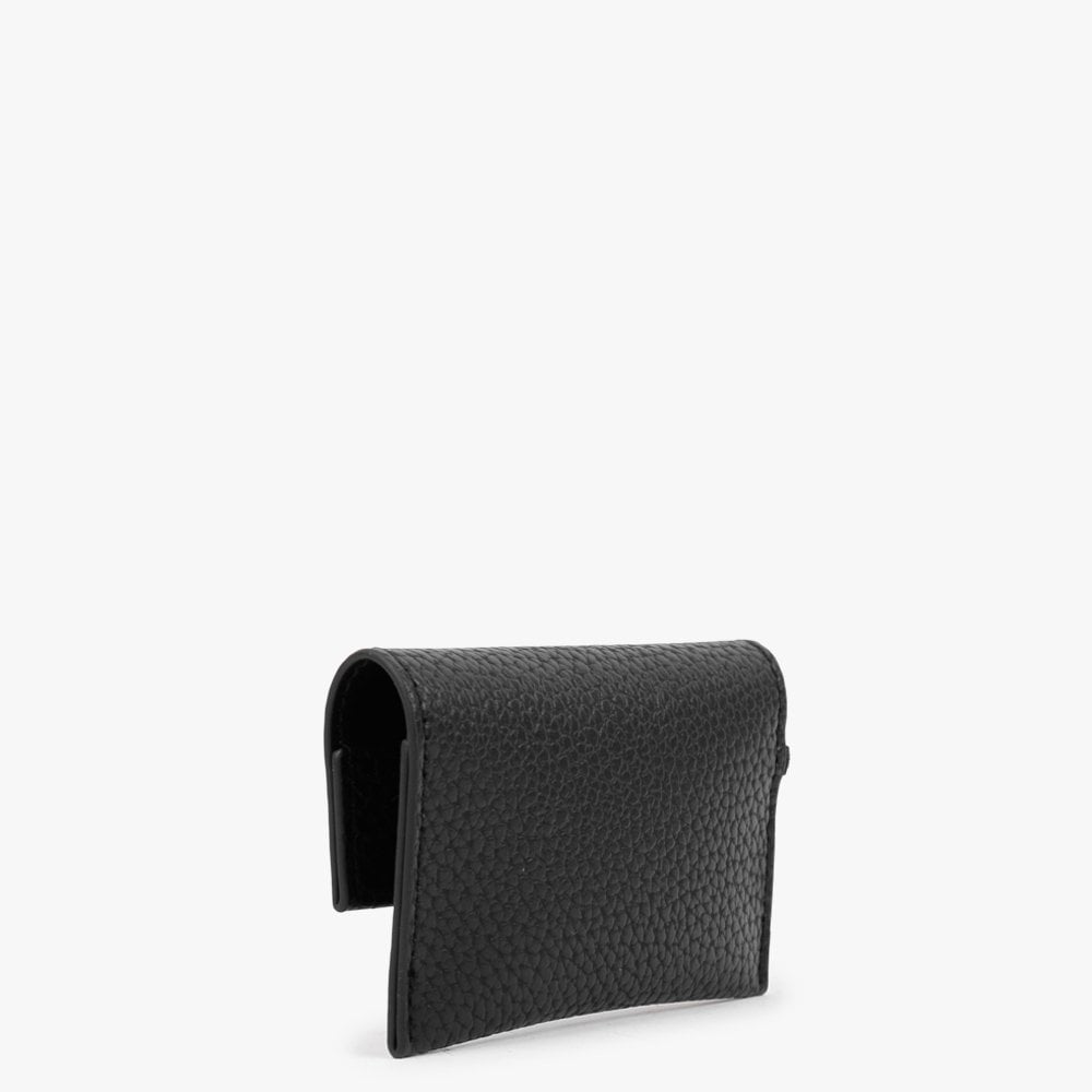 Grass Black Pebbled Keyring Pouch